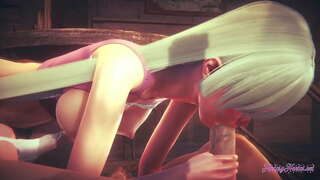 Nanatsu Ingen Hentai-Elisabeth sutte og trængt